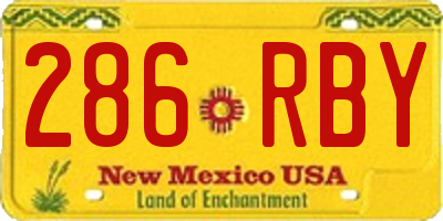 NM license plate 286RBY