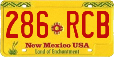 NM license plate 286RCB