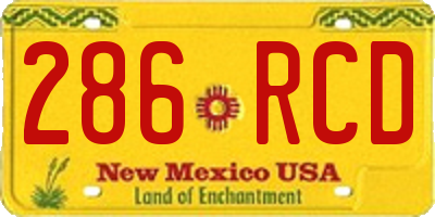 NM license plate 286RCD