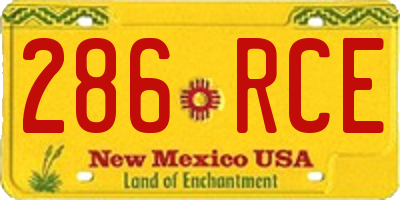NM license plate 286RCE