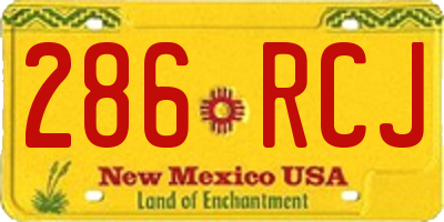 NM license plate 286RCJ