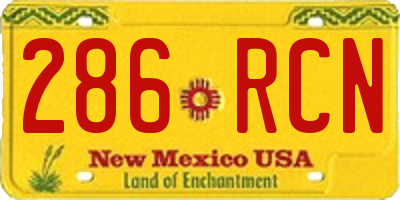 NM license plate 286RCN