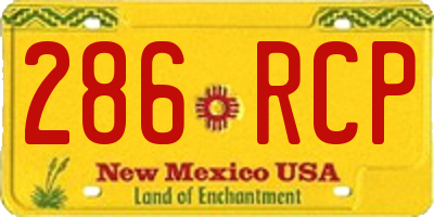 NM license plate 286RCP