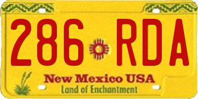 NM license plate 286RDA