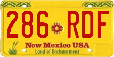 NM license plate 286RDF