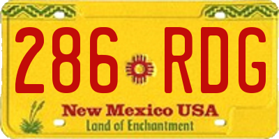 NM license plate 286RDG