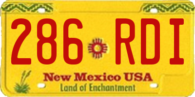 NM license plate 286RDI