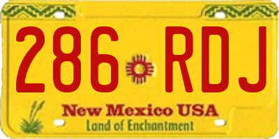 NM license plate 286RDJ