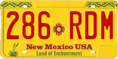 NM license plate 286RDM
