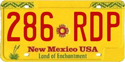 NM license plate 286RDP