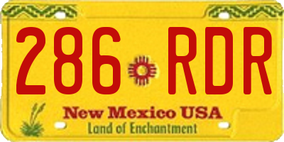 NM license plate 286RDR