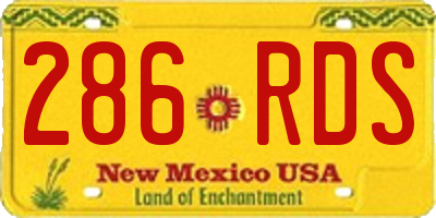 NM license plate 286RDS