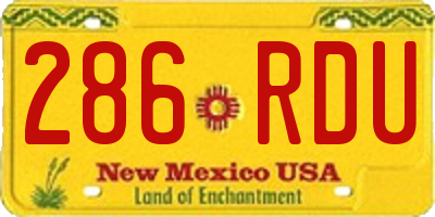 NM license plate 286RDU