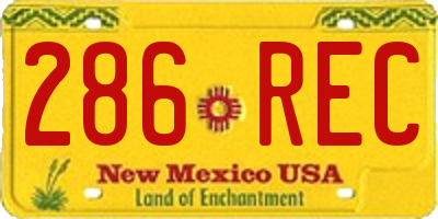 NM license plate 286REC