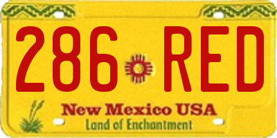 NM license plate 286RED