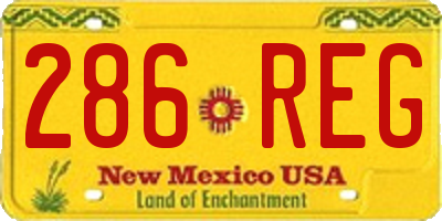 NM license plate 286REG