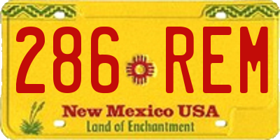 NM license plate 286REM