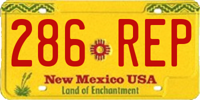 NM license plate 286REP