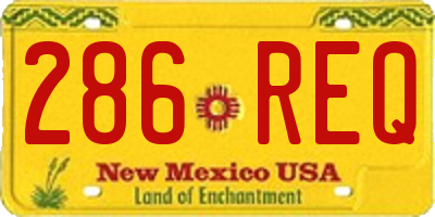 NM license plate 286REQ