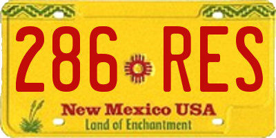 NM license plate 286RES