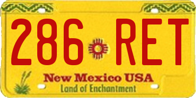 NM license plate 286RET