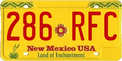 NM license plate 286RFC