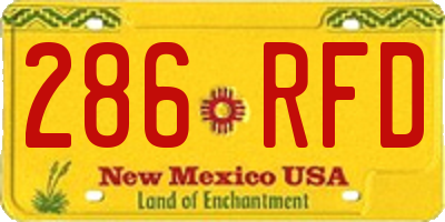 NM license plate 286RFD
