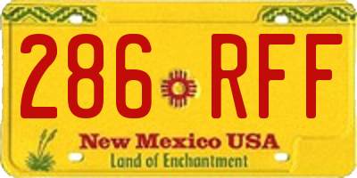NM license plate 286RFF