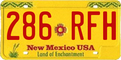 NM license plate 286RFH
