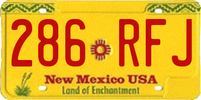 NM license plate 286RFJ