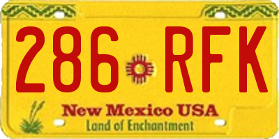 NM license plate 286RFK