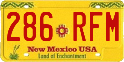 NM license plate 286RFM