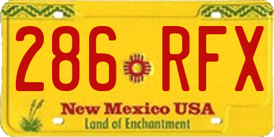 NM license plate 286RFX