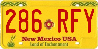 NM license plate 286RFY