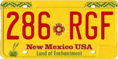 NM license plate 286RGF