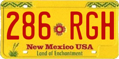 NM license plate 286RGH