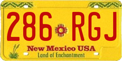 NM license plate 286RGJ