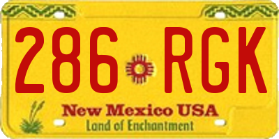 NM license plate 286RGK