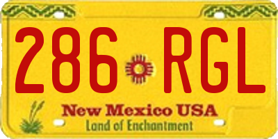NM license plate 286RGL