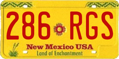 NM license plate 286RGS