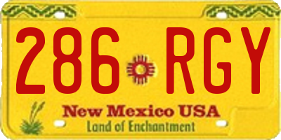 NM license plate 286RGY