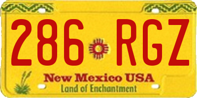 NM license plate 286RGZ