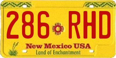 NM license plate 286RHD