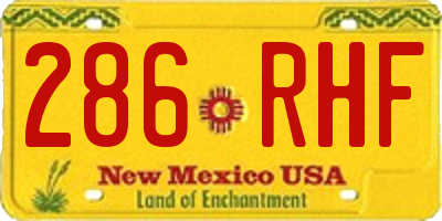 NM license plate 286RHF