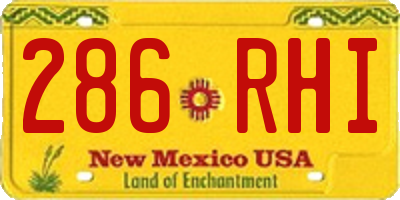 NM license plate 286RHI