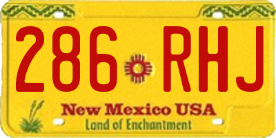 NM license plate 286RHJ