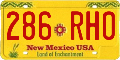 NM license plate 286RHO