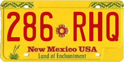 NM license plate 286RHQ