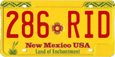 NM license plate 286RID