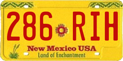 NM license plate 286RIH